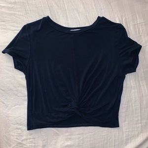Navy Blue Cropped Tee